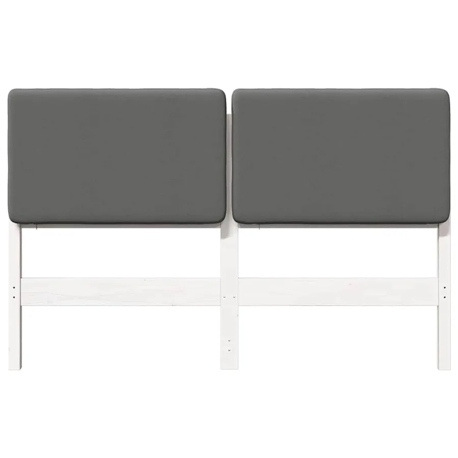 Tête de lit capitonnée Blanc et gris clair 140 cm Pin massif - 4