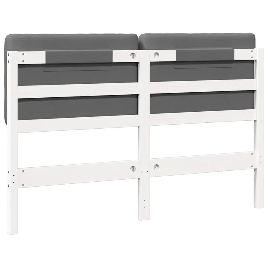 Tête de lit capitonnée Blanc et gris clair 140 cm Pin massif - 6