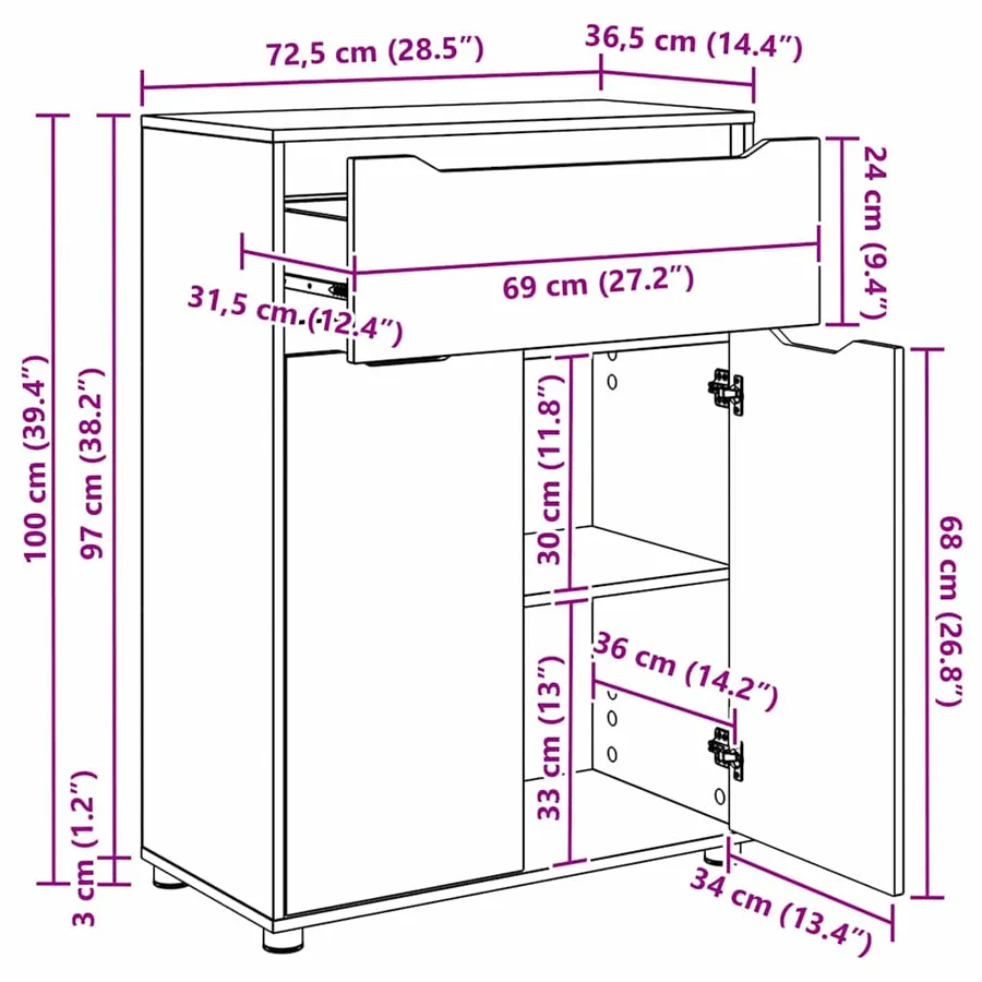 Ensemble de mobilier de salle de bain 3 pcs Chêne Sonoma - 15