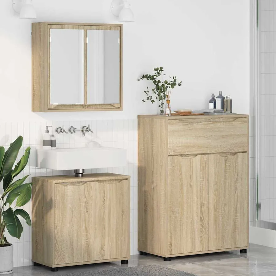 Ensemble de mobilier de salle de bain 3 pcs Chêne Sonoma - 4