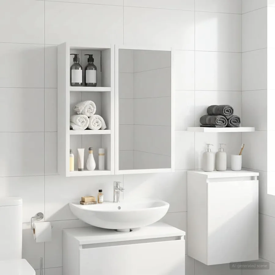 Armoire murale de salle de bain Blanc 20 x 10 x 50 cm