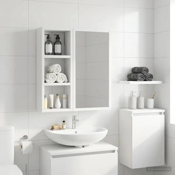 Armoire murale de salle de bain Blanc 20 x 10 x 50 cm