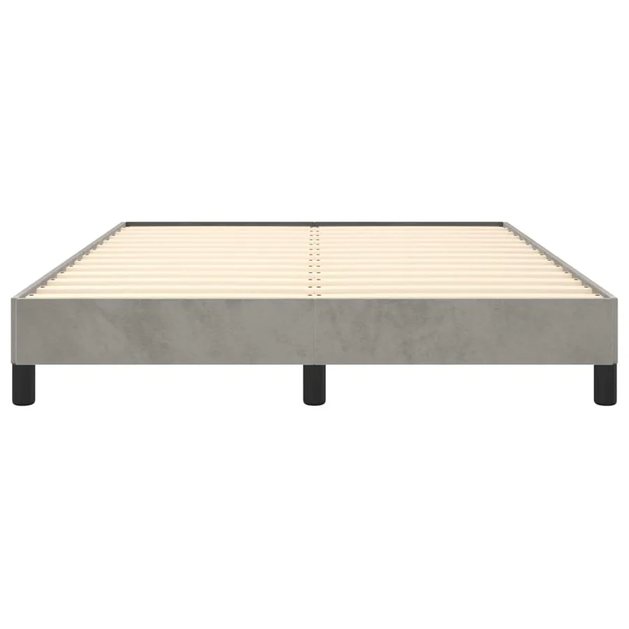 Cadre de lit sans matelas gris clair 140x200 cm velours - 6