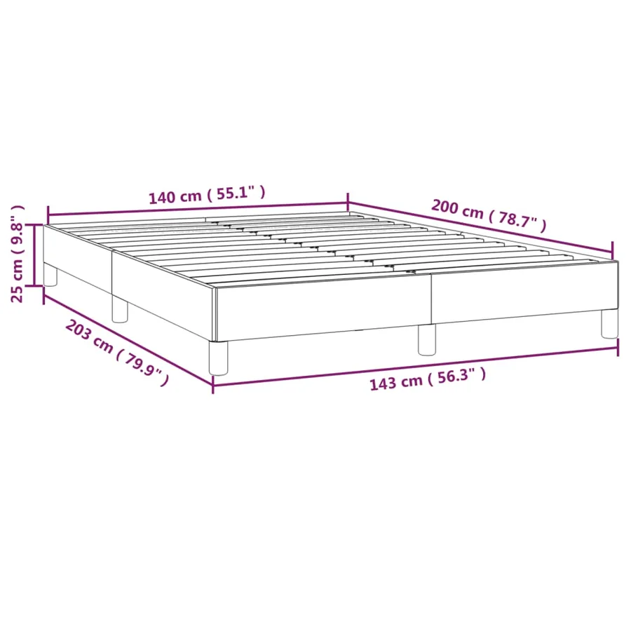 Cadre de lit sans matelas gris clair 140x200 cm velours - 9