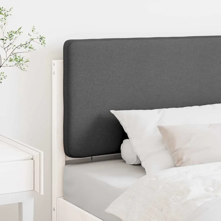 Tête de lit capitonnée Blanc et gris clair 100 cm Pin massif - 3