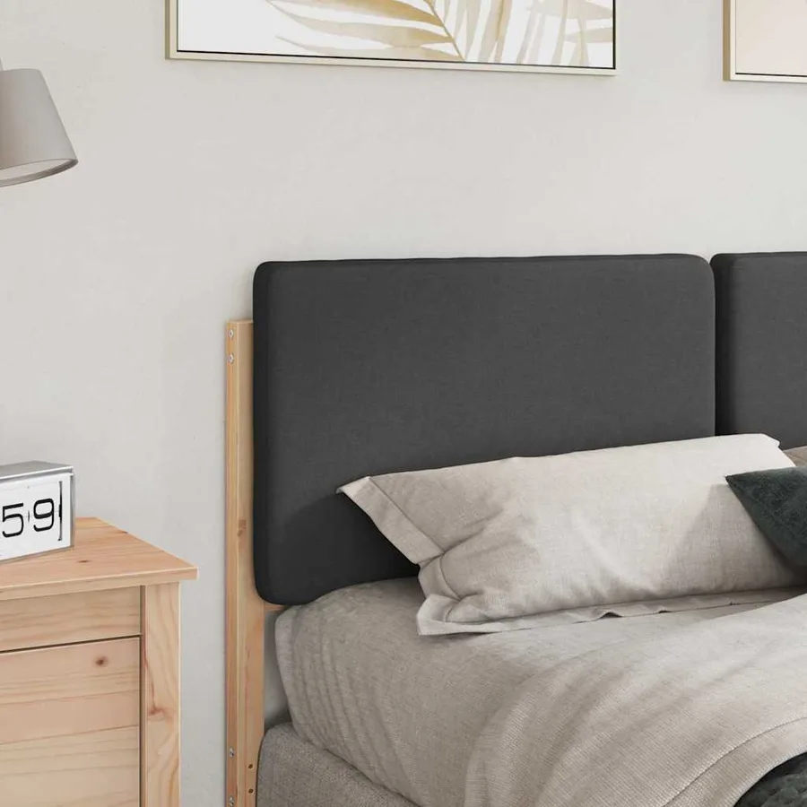 Tête de lit capitonnée Brun et gris foncé 120 cm Pin massif - 3