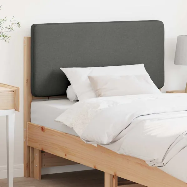 Tête de lit capitonnée Marron et gris clair 75 cm Pin massif