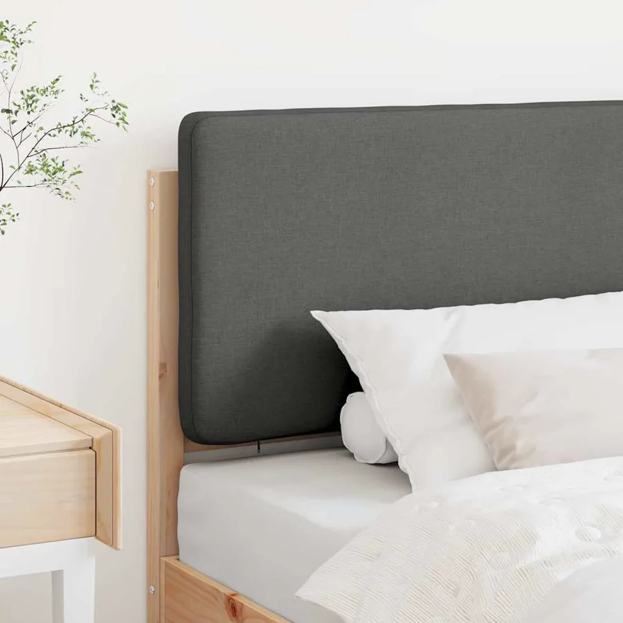 Tête de lit capitonnée Marron et gris clair 75 cm Pin massif - 3