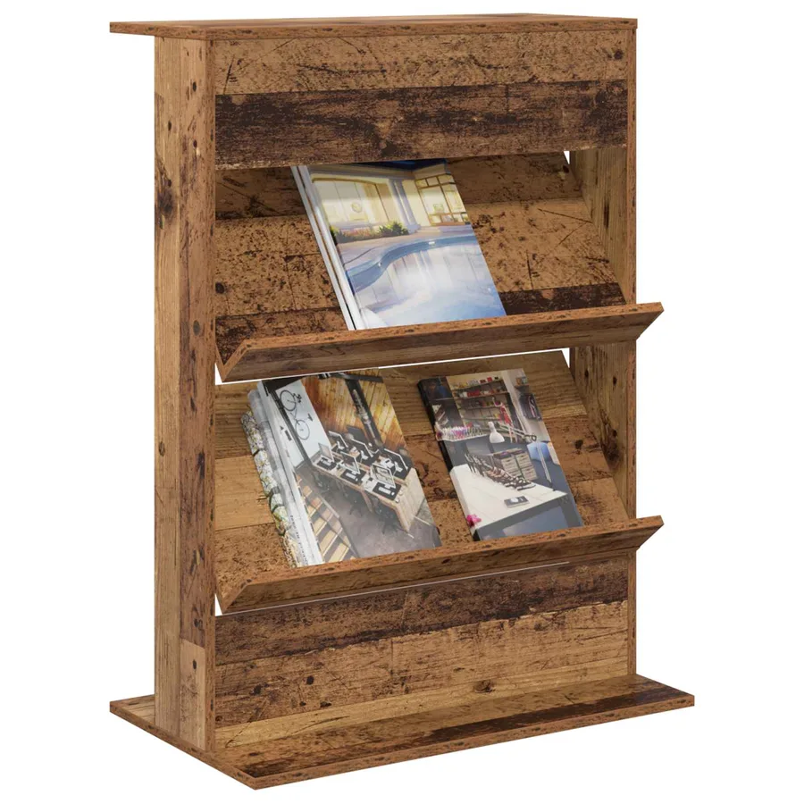Étagère à magazines avec étagère Bois ancien 70 x 41 x 96 cm - 3