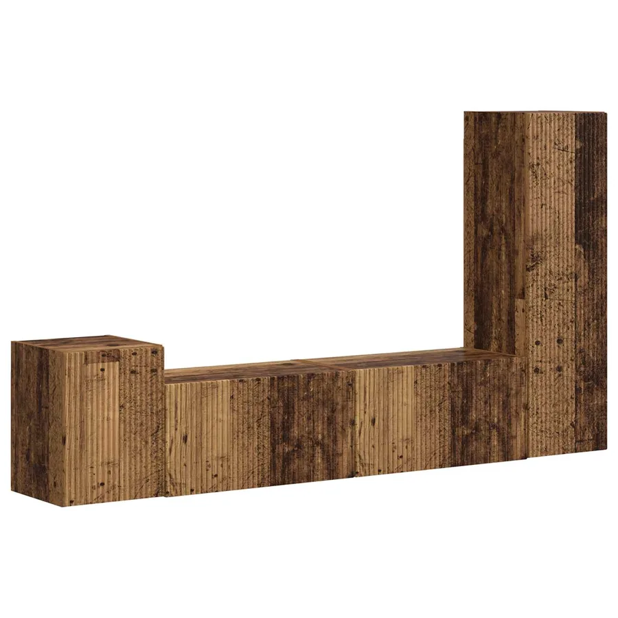 Ensemble meuble TV 4 pcs Bois ancien Bois d'ingénierie - 2