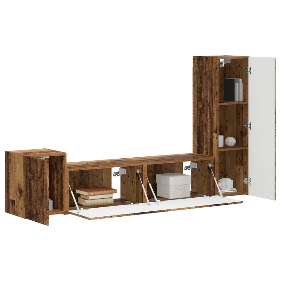 Ensemble meuble TV 4 pcs Bois ancien Bois d'ingénierie - 3