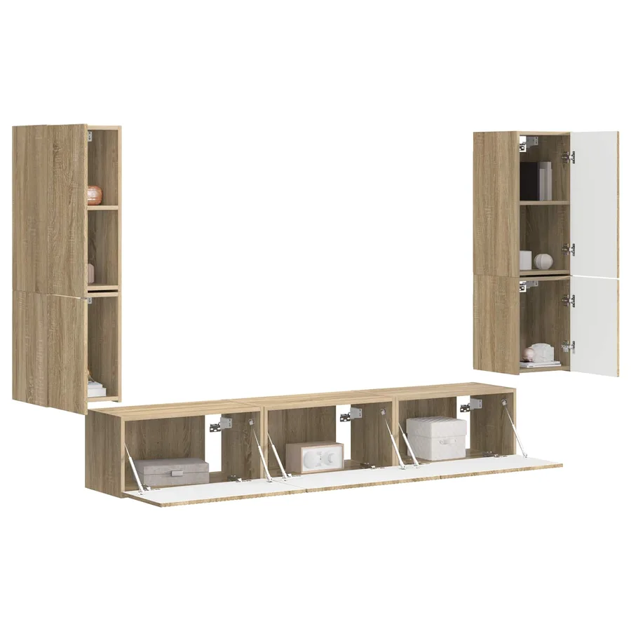 Ensemble meuble TV 4 pcs Chêne Sonoma Bois d'ingénierie - 3