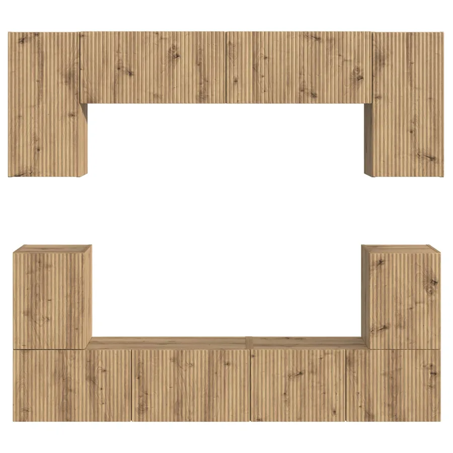 Ensemble meuble TV 5 pcs Chêne artisanal Bois d'ingénierie - 8