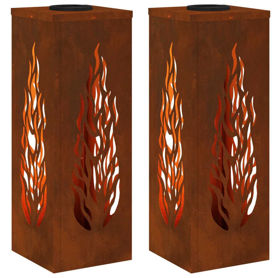 Lumière de chemin LED solaire 2 pcs Blanc chaud 18 x 18 x 50 cm - 2