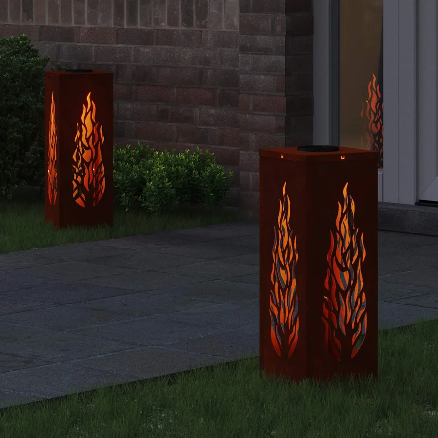 Lumière de chemin LED solaire 2 pcs Blanc chaud 18 x 18 x 50 cm - 3