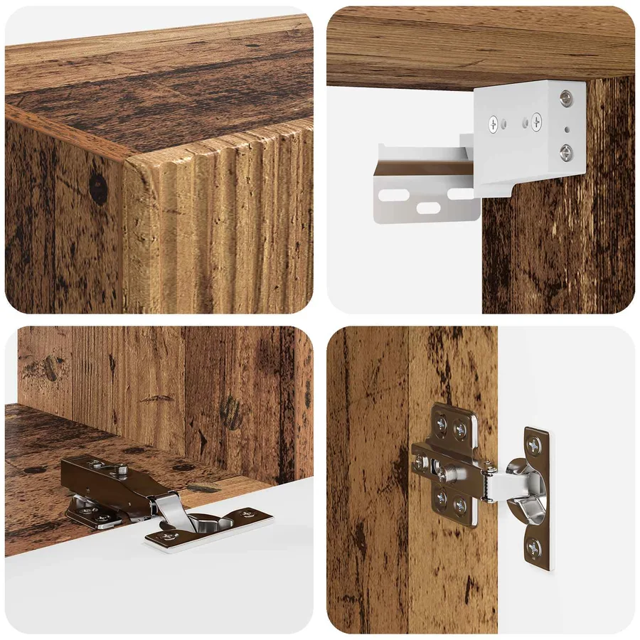 Ensemble meuble TV 5 pcs Bois Ancien Bois d'ingénierie - 8