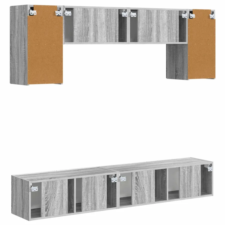 Ensemble meuble TV 4 pcs Gris Sonoma Bois d'ingénierie - 10