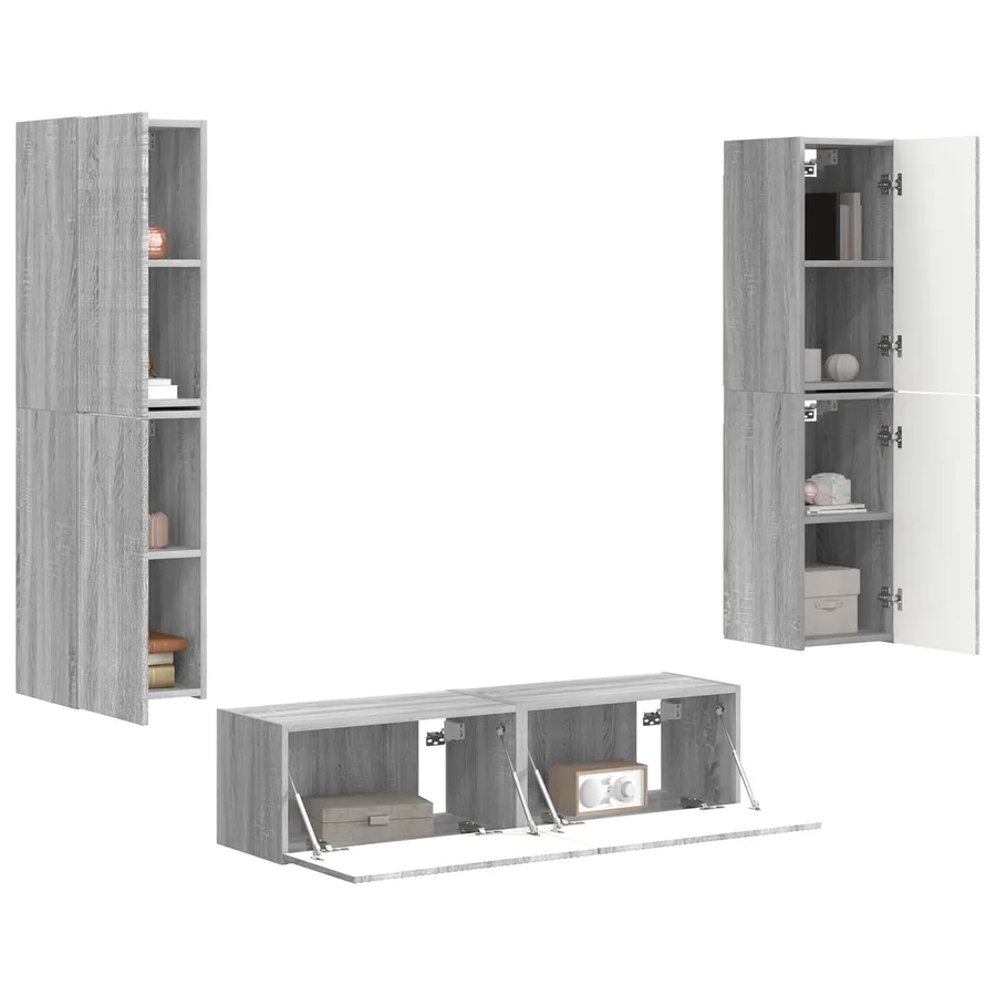 Ensemble meuble TV 6 pcs Gris Sonoma Bois d'ingénierie - 3