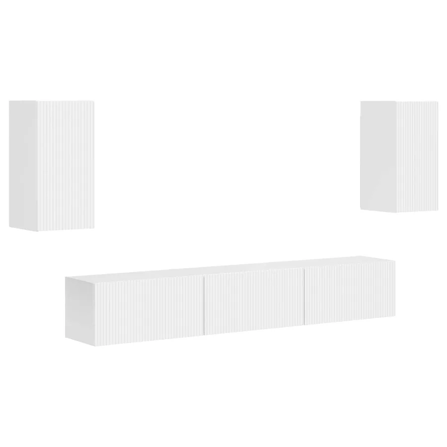 Ensemble meuble TV 5 pcs Blanc brillant Bois d'ingénierie - 2