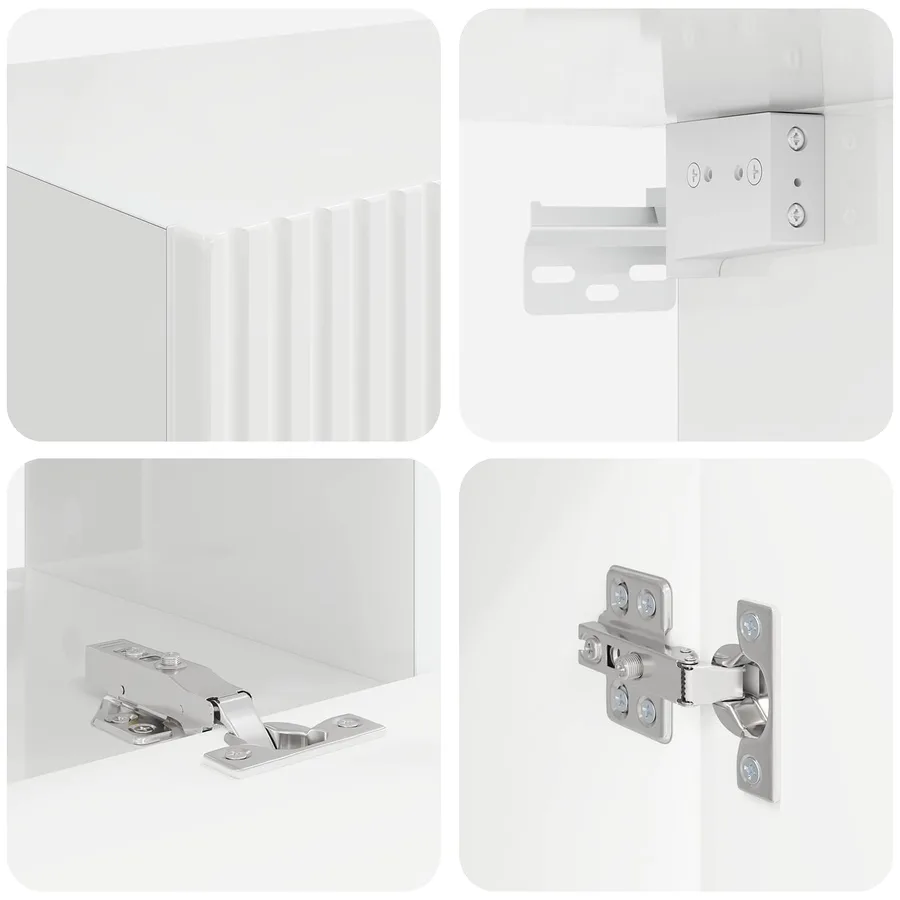 Ensemble meuble TV 4 pcs Blanc brillant Bois d'ingénierie - 10
