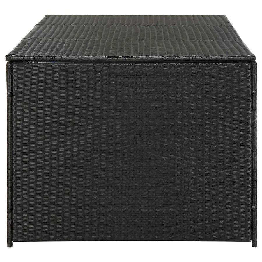 Garden storage box Poly rattan 180x90x70 cm Black - 5