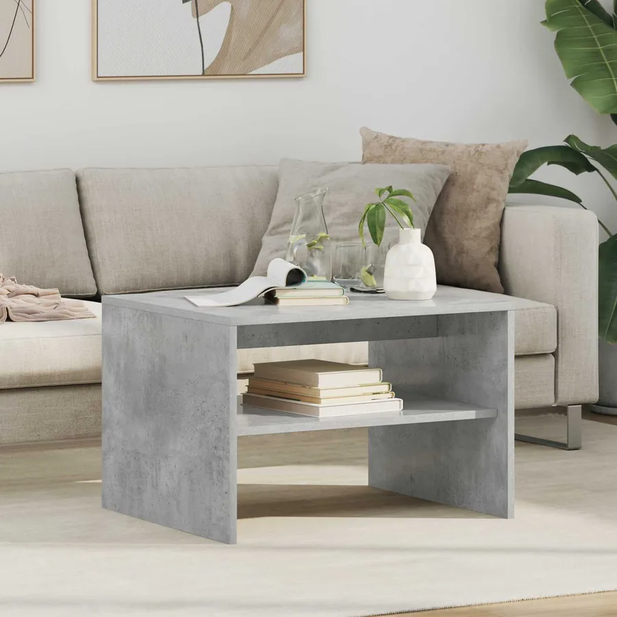 Table basse Gris béton 60 x 50 x 40 cm Bois d'ingénierie