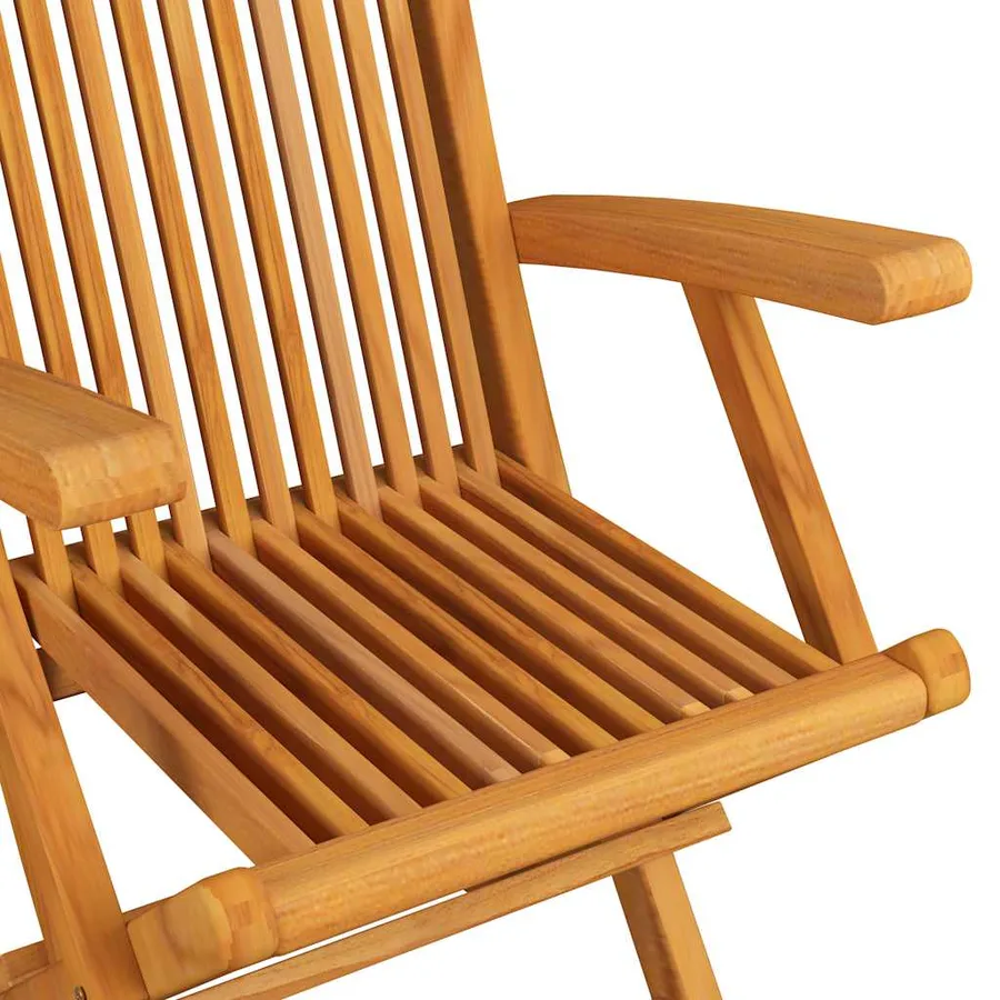 Chaises pliables de jardin lot de 4 Bois de teck solide - 4