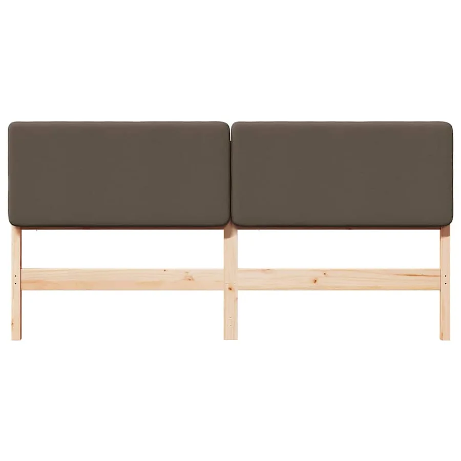 Tête de lit capitonnée Marron et Taupe 200 cm Pin massif - 4