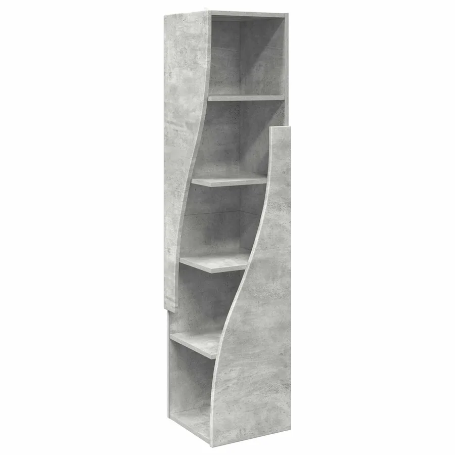 Meuble d'angle Gris béton 32x32x140cm Bois d'ingénierie - 2