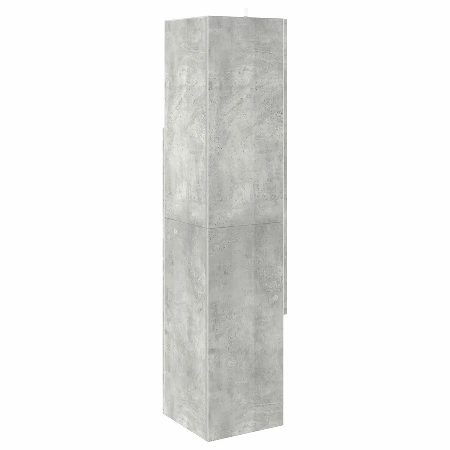 Meuble d'angle Gris béton 32x32x140cm Bois d'ingénierie - 7