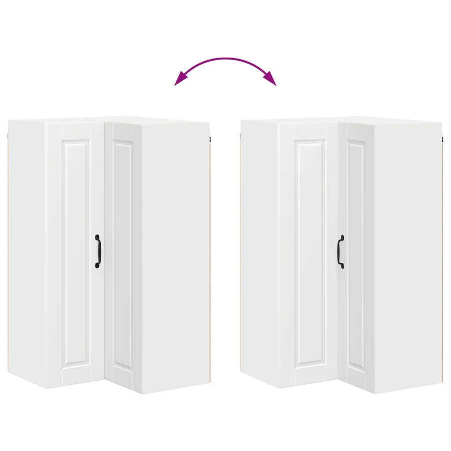 Cabinet d'angle mural PORTO Blanc 57 x 57 x 100 cm - 11