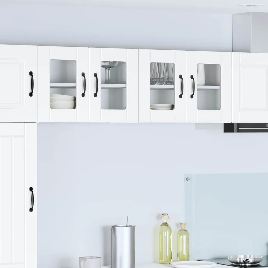 Cabinet en verre mural PORTO 2 pcs Blanc 60 x 31 x 40 cm