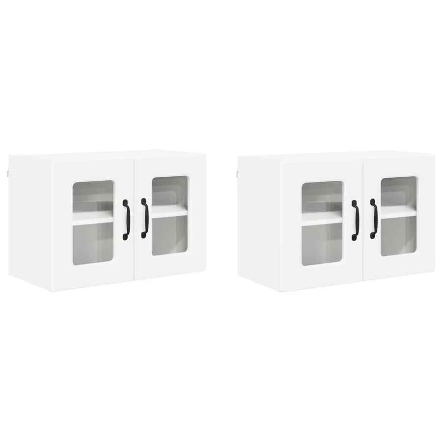 Cabinet en verre mural PORTO 2 pcs Blanc 60 x 31 x 40 cm - 2