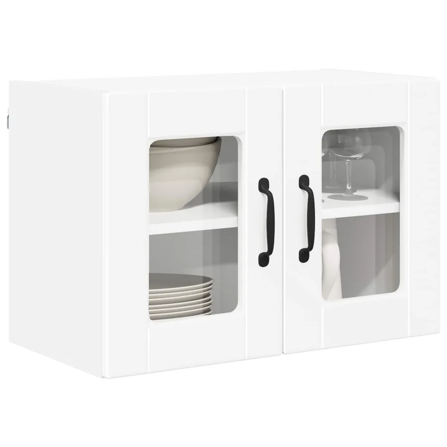 Cabinet en verre mural PORTO 2 pcs Blanc 60 x 31 x 40 cm - 3
