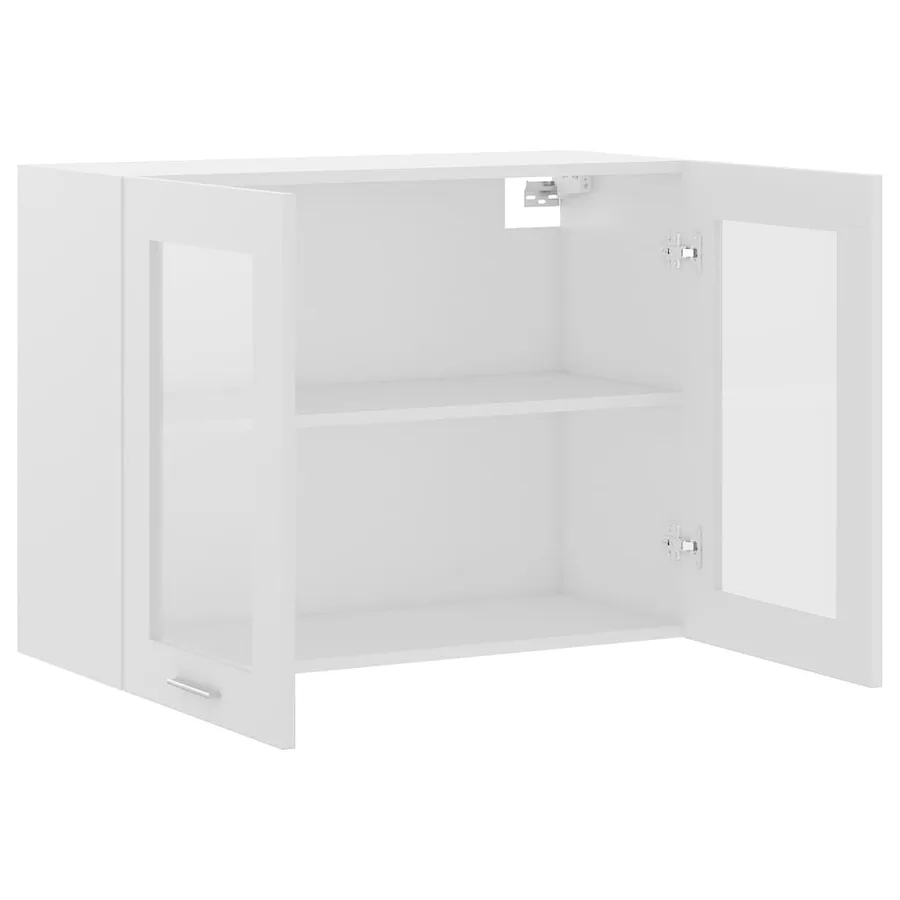 Vitrine suspendue "Lyon" Blanc 80 x 31 x 60 cm Bois d'ingénierie - 5