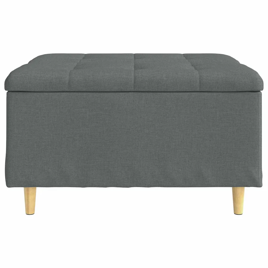 Pouf de rangement avec coussin Gris foncé 80 x 80 x 45 cm tissu - 6