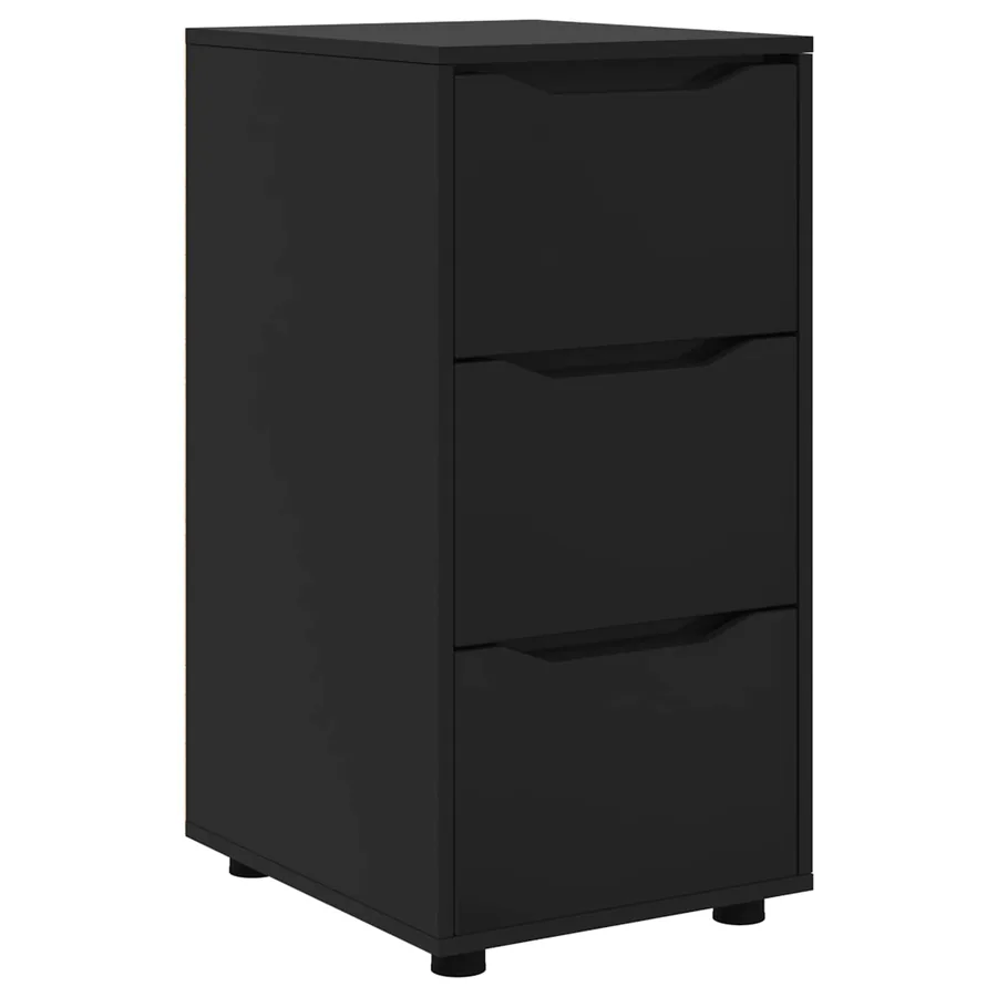 Armoire de rangement Noir 40 x 48 x 81 cm Bois d'ingénierie - 2