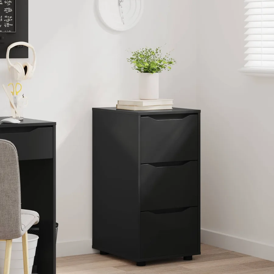 Armoire de rangement Noir 40 x 48 x 81 cm Bois d'ingénierie - 4