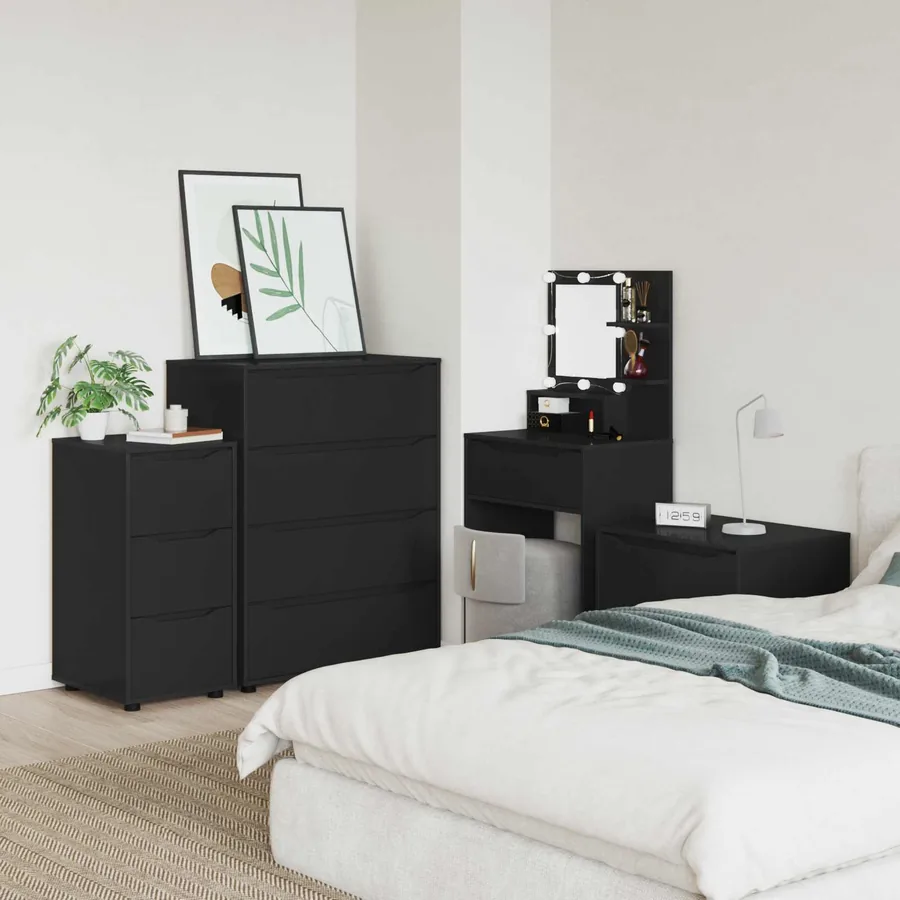 Armoire de rangement Noir 40 x 48 x 81 cm Bois d'ingénierie - 6