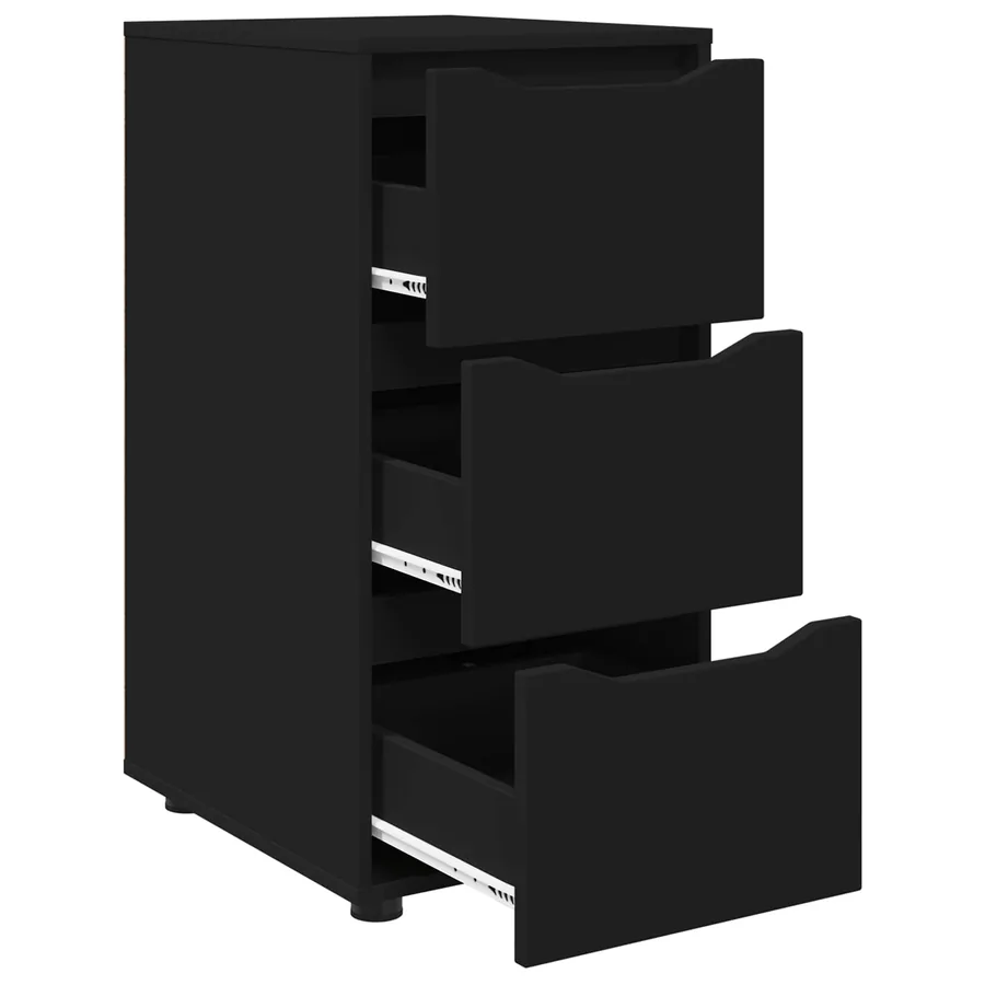 Armoire de rangement Noir 40 x 48 x 81 cm Bois d'ingénierie - 7