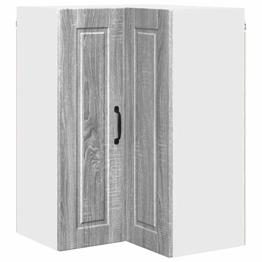 Cabinet d'angle mural PORTO Gris Sonoma 57 x 57 x 80 cm - 2