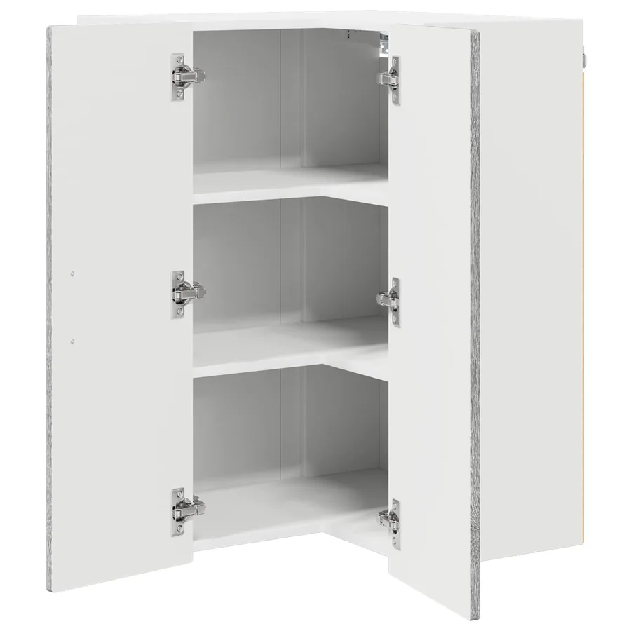 Cabinet d'angle mural PORTO Gris Sonoma 57 x 57 x 80 cm - 5