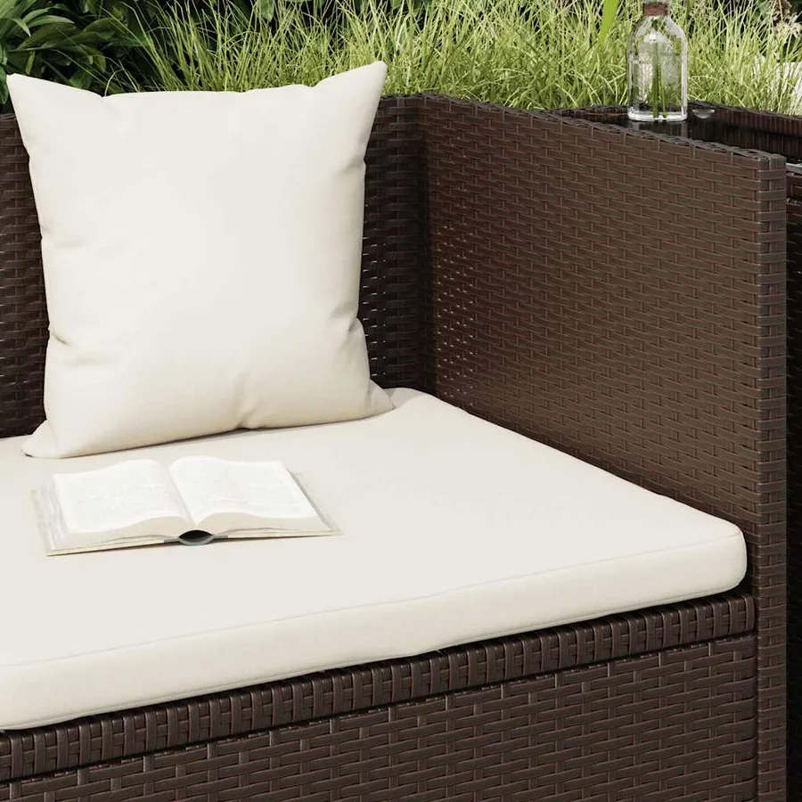Lit de jardin avec coussin et oreillers Résine tressée Noir - 16