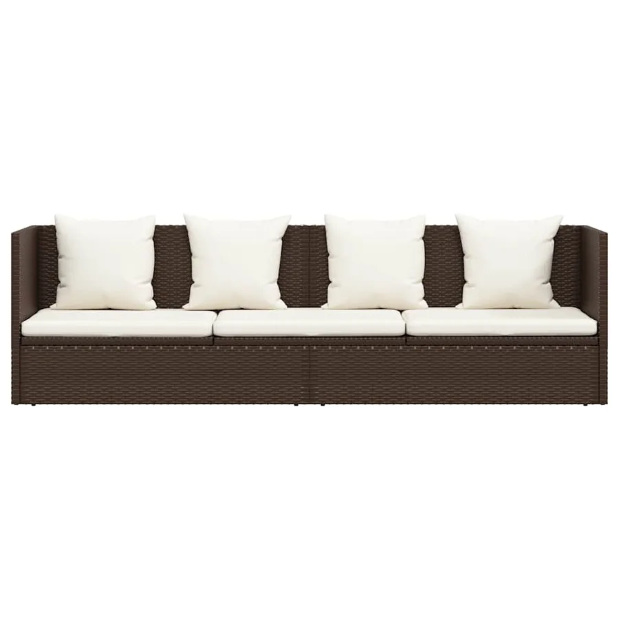 Lit de jardin avec coussin et oreillers Résine tressée Noir - 18