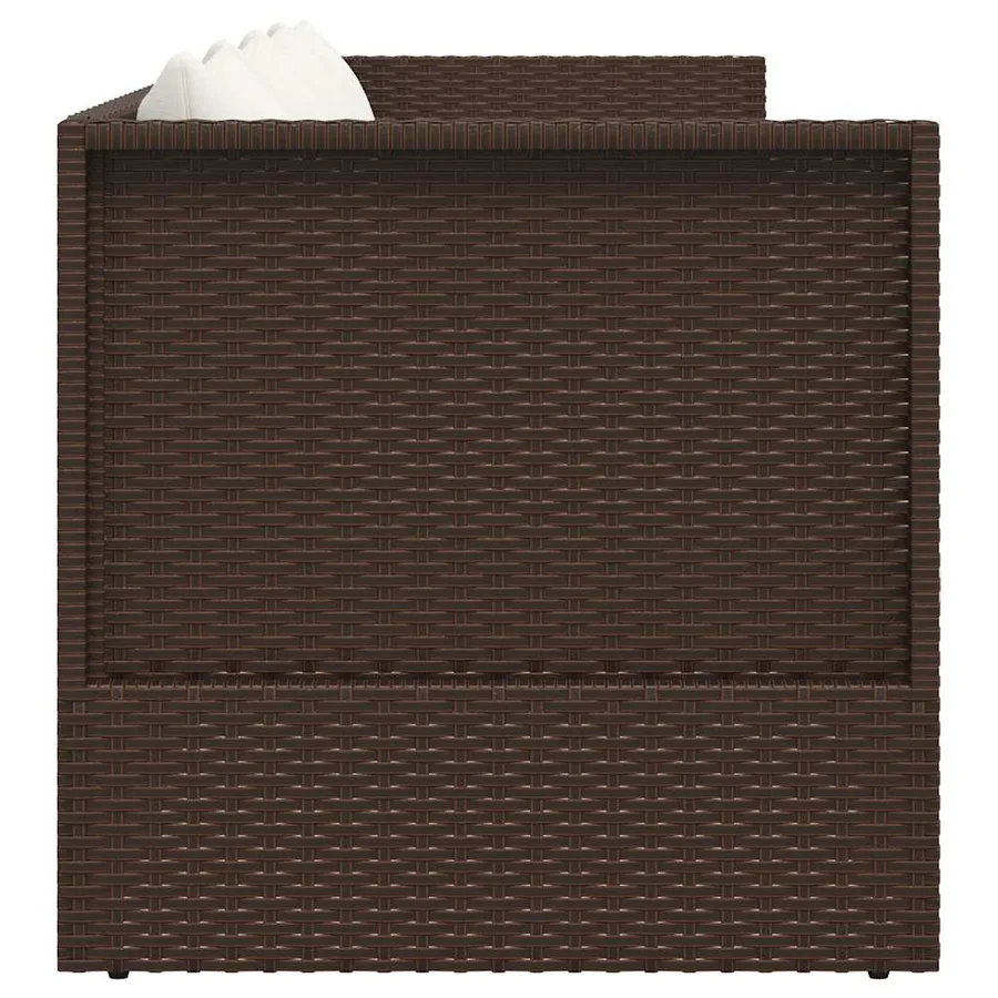 Lit de jardin avec coussin et oreillers Résine tressée Noir - 19