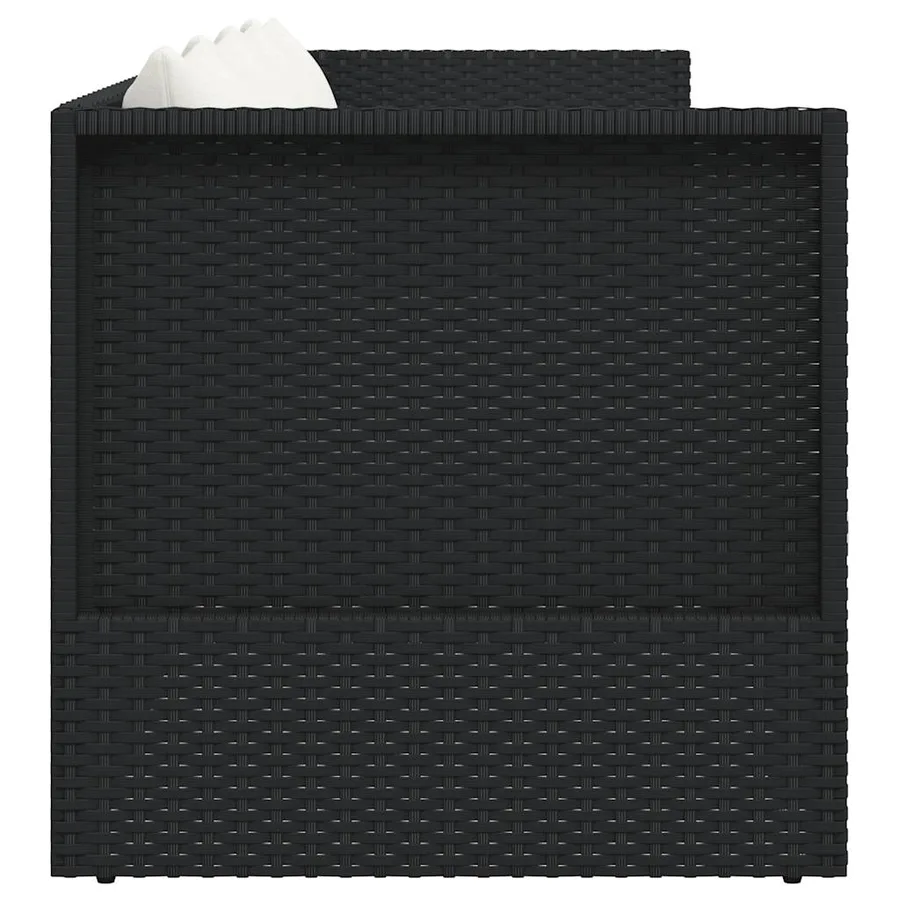 Lit de jardin avec coussin et oreillers Résine tressée Noir - 7