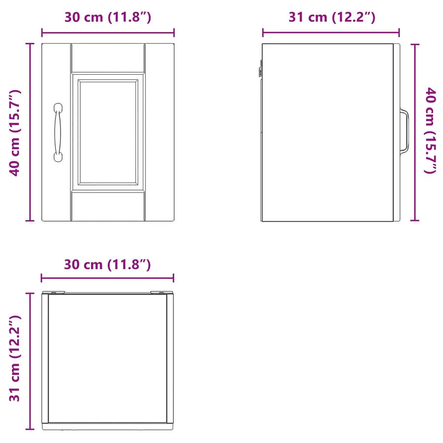 Meuble mural PORTO 2 pcs Gris Sonoma 30 x 31 x 40 cm - 14