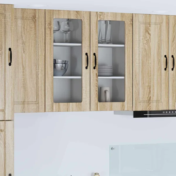 Cabinet en verre mural PORTO 2 pcs Chêne Sonoma 40 x 31 x 80 cm
