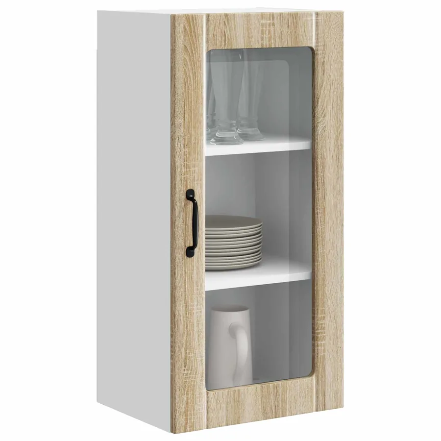 Cabinet en verre mural PORTO 2 pcs Chêne Sonoma 40 x 31 x 80 cm - 3