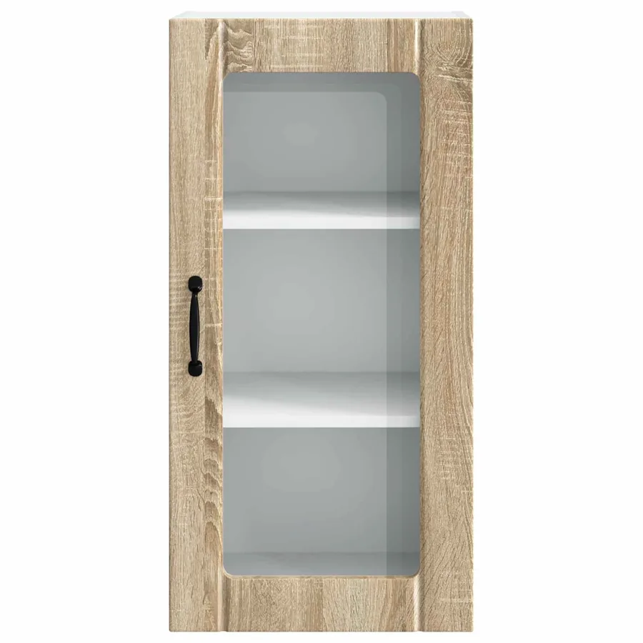 Cabinet en verre mural PORTO 2 pcs Chêne Sonoma 40 x 31 x 80 cm - 7